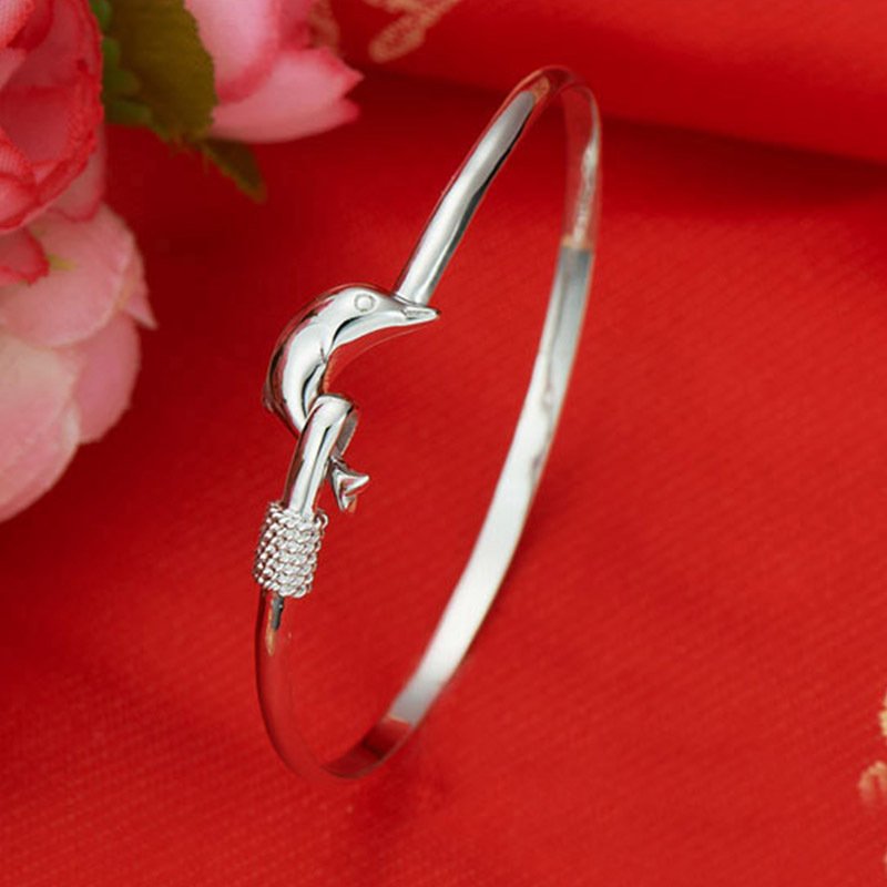 Cute Dolphin Love Bracelet Female Student Bracelet Fashion Open Bracelet Tanabata Valentine's Day Gift Cute Dolphin Love Bracelet Female Student Bracelet Fashion Open Bracelet Tanabata Valentine's Day Gift