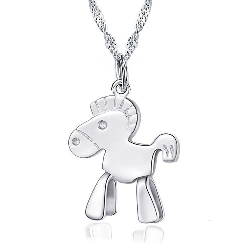 Three-dimensional carousel pendant female Japanese simple pendant silver jewelry gift Three-dimensional carousel pendant female Japanese simple pendant silver jewelry gift
