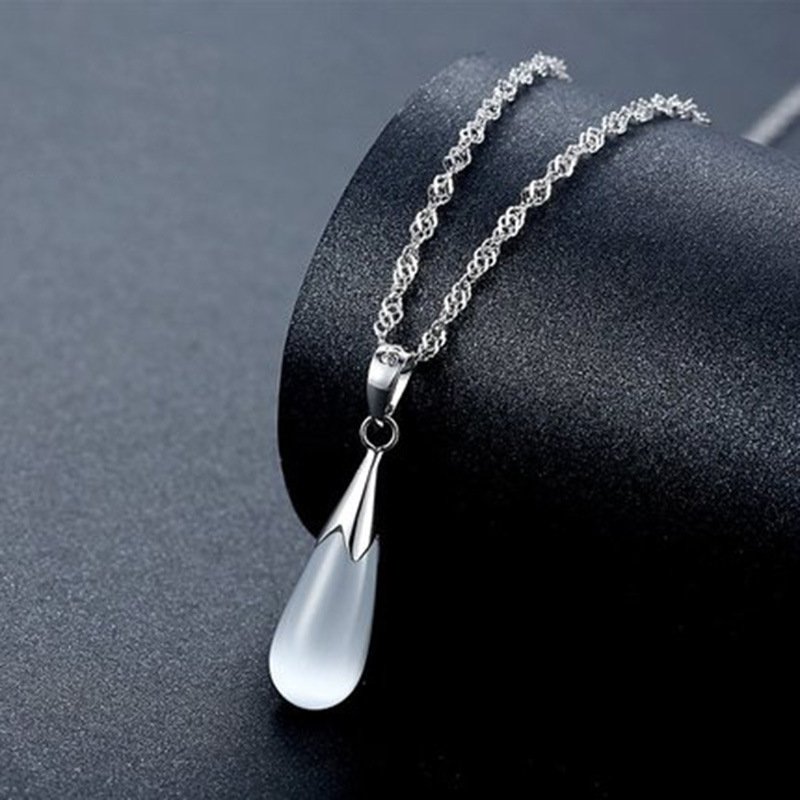Water drop silver pendant silver female model, simple opal, crystal angel tears accessories Water drop silver pendant silver female model, simple opal, crystal angel tears accessories