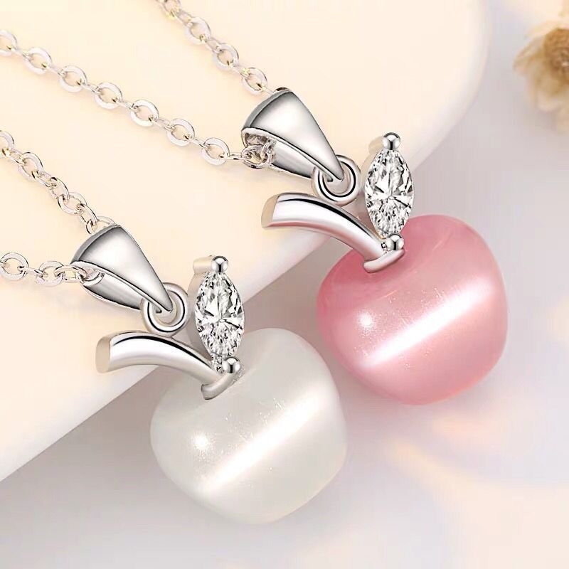 Jewelry 925 Sterling Silver Jewelry Opal Pendant Women's Platinum Apple Necklace Silver Pendant Jewelry 925 Sterling Silver Jewelry Opal Pendant Women's Platinum Apple Necklace Silver Pendant