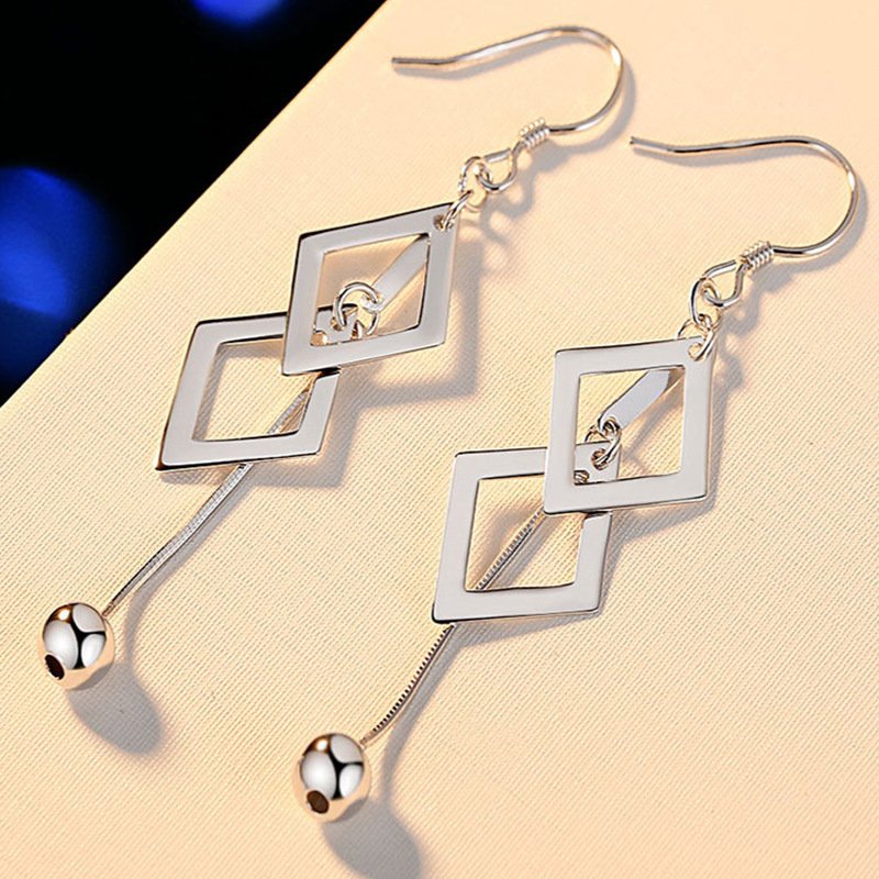 New trendy long diamond earrings women sweet temperament earrings female face thin ears jewelry direct sales New trendy long diamond earrings women sweet temperament earrings female face thin ears jewelry direct sales