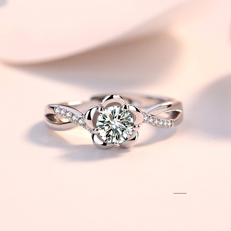 Flower ring female, trendy student open version ring peach blossom personalized jewelry Valentine's day gift for girlfriend Flower ring female, trendy student open version ring peach blossom personalized jewelry Valentine's day gift for girlfriend